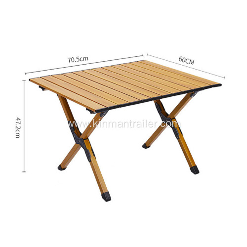 small size wood color light weight aluminum folding camping table